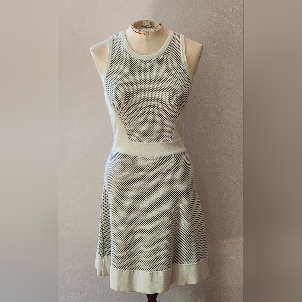 Rag & Bone New York Seafoam Green and Black "Mesh-style" Knit Dress -- SZ S